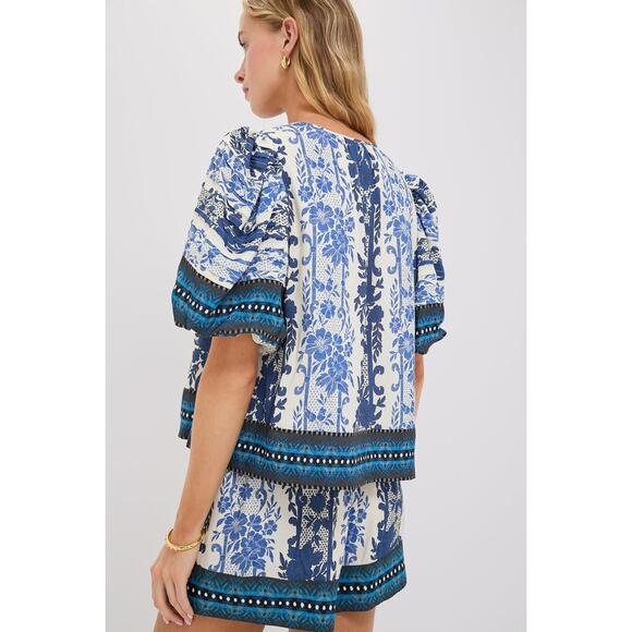 TUCKERNUCK Bondi Blues Viscose Dina Blouse Size S NWT Retail $198 Tuckernuck - Picture 2 of 8